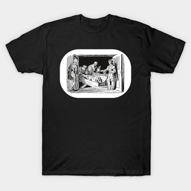 Burial scene of an old man in the 19th century T-Shirt by Creative Art Store